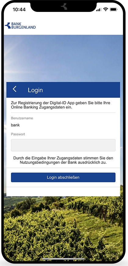 Digital ID App: Kurzanleitung Screen 04 ©Bank Burgenland