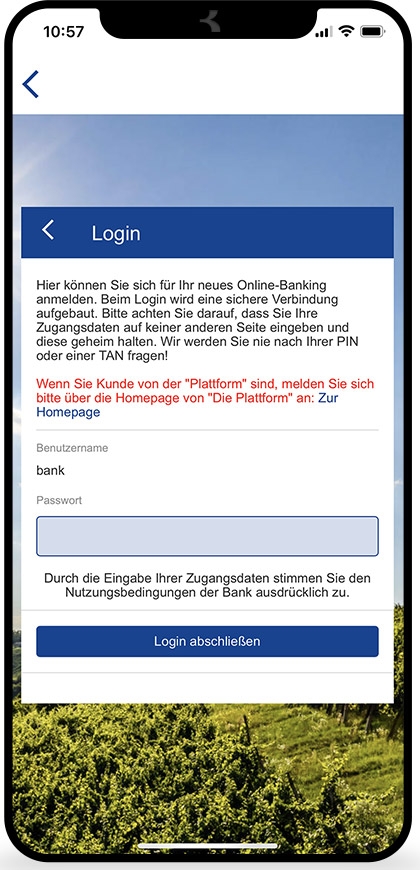 Digital ID App: Einstieg Screen 02 ©Bank Burgenland