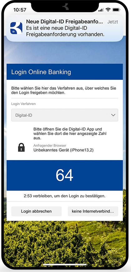 Digital ID App: Einstieg Screen 03 ©Bank Burgenland