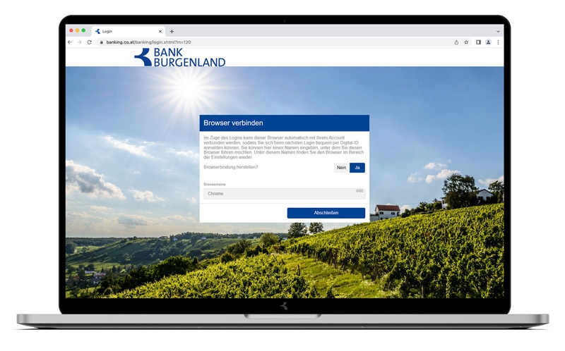 Digital ID App: Laptop Screen 05 ©Bank Burgenland